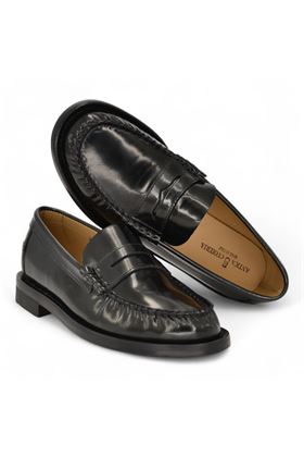 Mocassino donna in pelle colore nero. ANTICA CUOIERIA | 23079-NERO